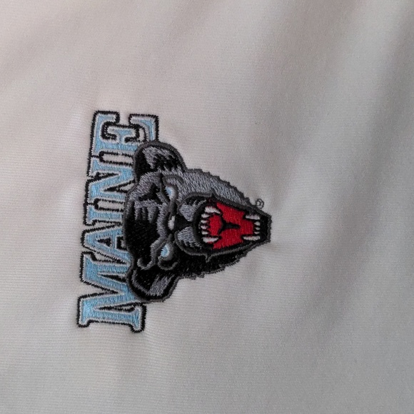 Under Armour Mens Size Large White Maine Black Bears Polo - Picture 4 of 10